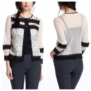 Anthropologie Leifnotes crochet floral cardigan S